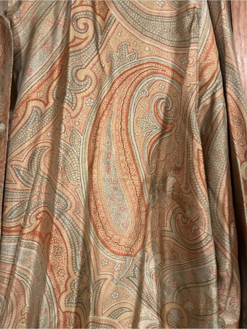 Lauren Ralph Lauren 100% Silk Paisley Button Up Blouse 20W - Picture 9 of 9